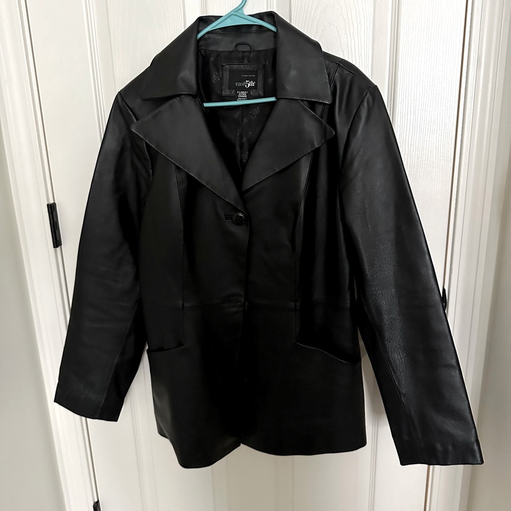 Black Classic Leather Blazer
